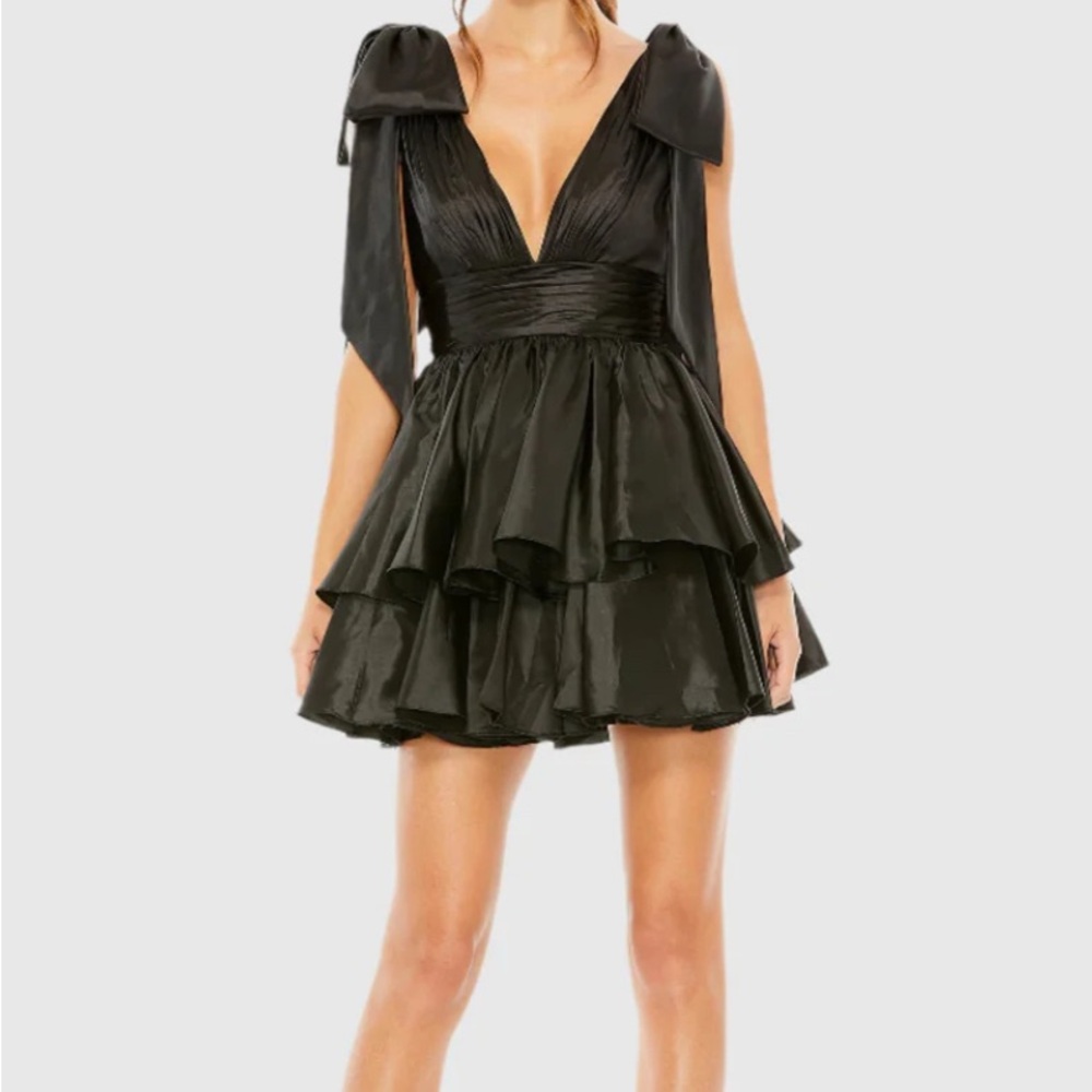 Elegant Black Tiered Dress